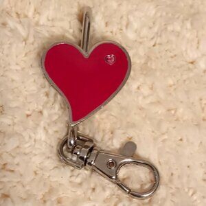 EUC ~ Alexx Inc. Finders Key Chain & Purse Clip Hook w/ Enamel Rhinestone Heart